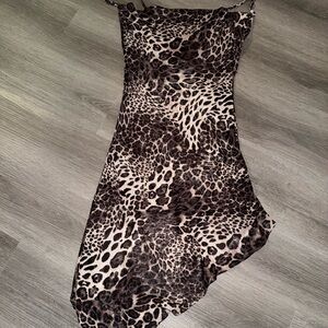 Asymmetrical Leopard Print Dress